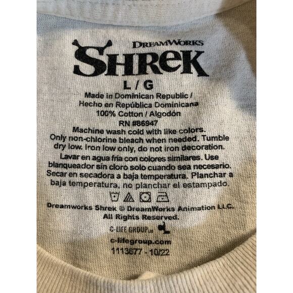 Dreamworks Licensed Shrek "Save The Swamp" Beige T Shirt Size Large - Picture 12 of 12